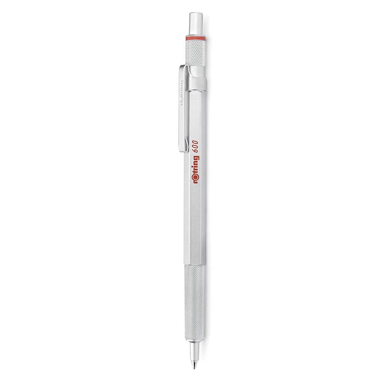rOtring 600 Ballpoint Pen, Medium Point, Black Ink, Silver Barrel, Refillable - Image 1